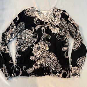 White House Black Market Paisley Floral Sweater